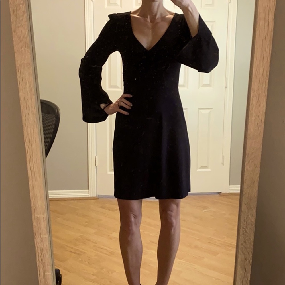 Free Press Black Bell Sleeve Dress